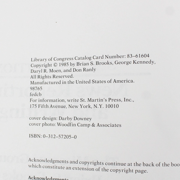 News Reporting & Writing by The Missouri Group 1985 Paperback Second Edition