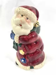 Ganz Bella Casa Santa Candle Holder Ceramic Taper - Pre-owned, Crazing