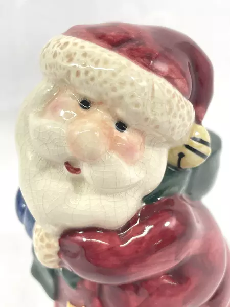 Ganz Bella Casa Santa Candle Holder Ceramic Taper - Pre-owned, Crazing