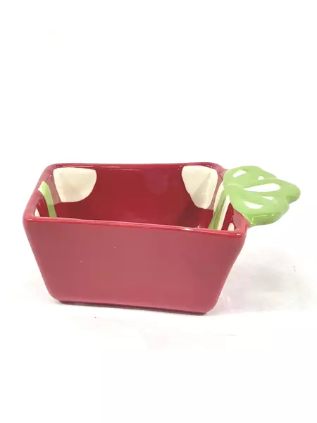 Real Home Ceramic Christmas Gift Bowl Red & Green - Pre-owned Crazing