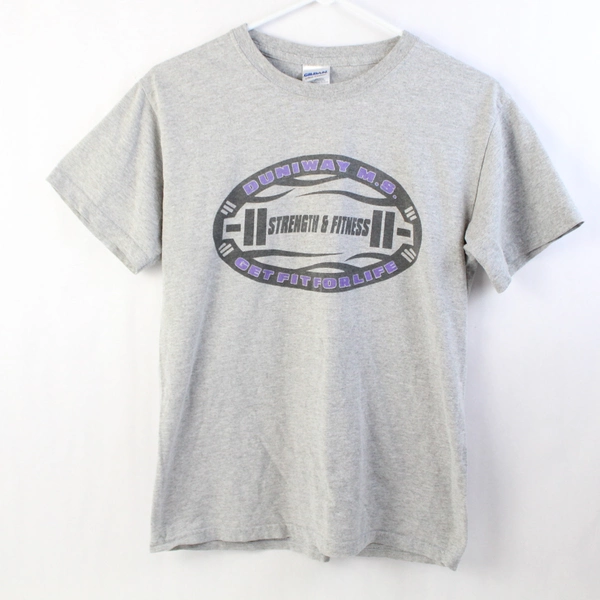 Gildan Duniway Middle School Gray Cotton Blend Gym T-Shirt Adult Size Small