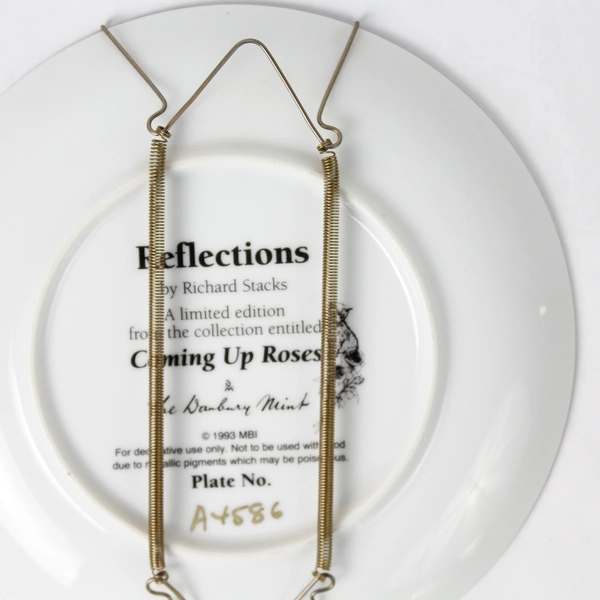 1993 Danbury Mint Coming Up Roses Reflections Cat Plate By Richard Stacks  