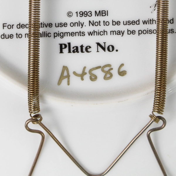 1993 Danbury Mint Coming Up Roses Reflections Cat Plate By Richard Stacks  