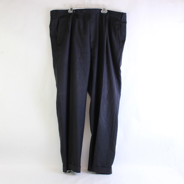 Santorelli Luxury Serge Como Style 1900 Black Dress Pants Men's Size 40 Flawed