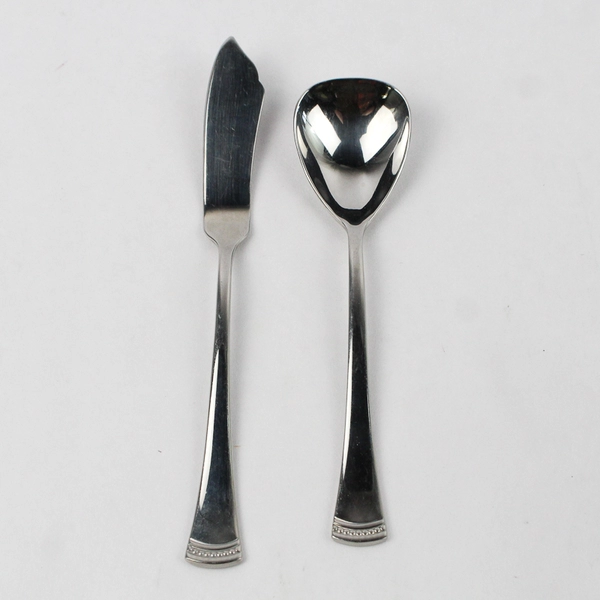 Lot of 2 Lenox Portola Utensils Butter Spreader Sugar Spoon 18/10 Stainless 