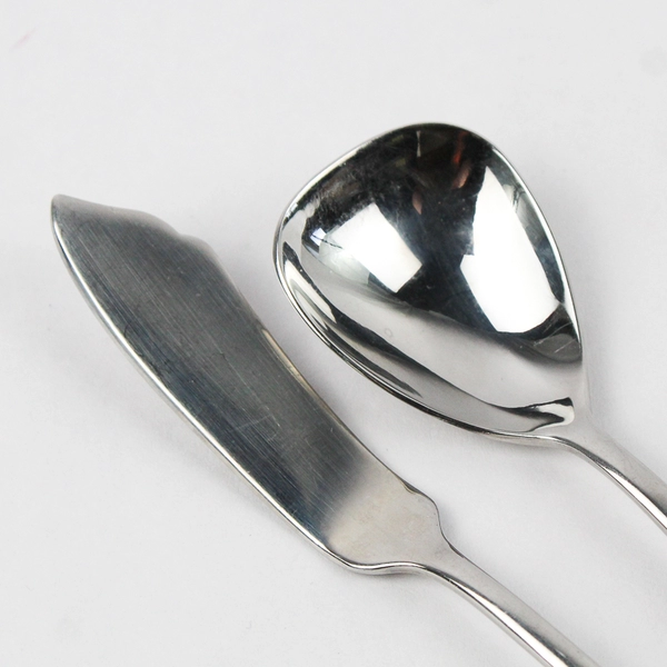 Lot of 2 Lenox Portola Utensils Butter Spreader Sugar Spoon 18/10 Stainless 