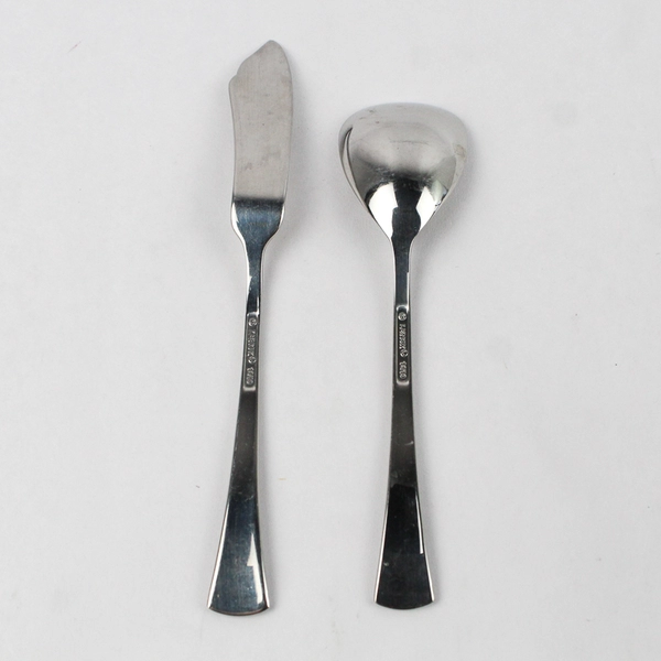 Lot of 2 Lenox Portola Utensils Butter Spreader Sugar Spoon 18/10 Stainless 