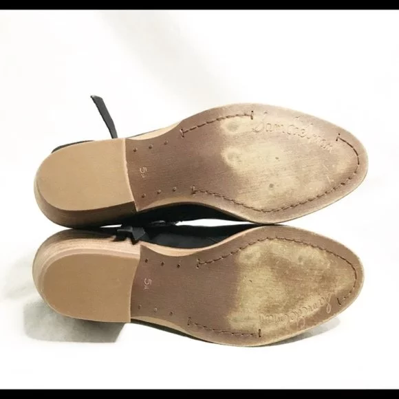 Sam Edelman Packer Black Ankle Booties Zipper Size 5.5 Women's Pre-owned