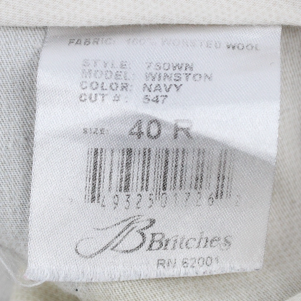 JB Britches Winston Style 750WN Navy Blue Dress Pants Men's Size 40R