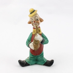 Vintage Ardco Porcelain Pot Belly Clown With Saxophone Figurine