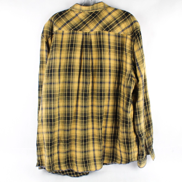 Carbon 2 Cobalt Yellow Blue and Black Plaid Button-Up Men's XL