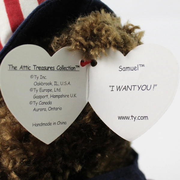 Vintage 1993 Ty Attic Treasures Samuel Uncle Sam USA Teddy Bear I Want You 13”