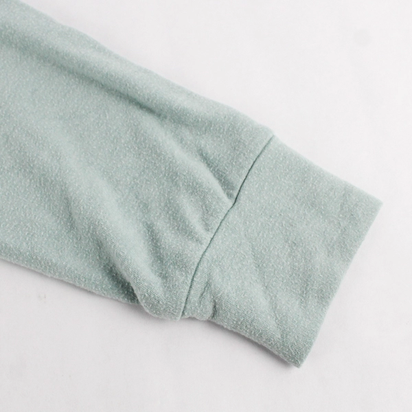 Kaileigh Mint Green and Gray Striped Cropped Hoodie Women's Size Medium