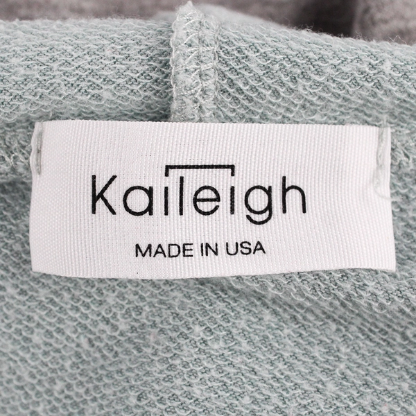 Kaileigh Mint Green and Gray Striped Cropped Hoodie Women's Size Medium
