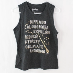Harry Potter Dark Gray Magic Spell Tank Top Junior Medium - Pre-Owned