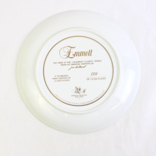 American Heritage Celebrity Clowns Plate Emmett Kelly 1st Ed 8816 Jon Holland