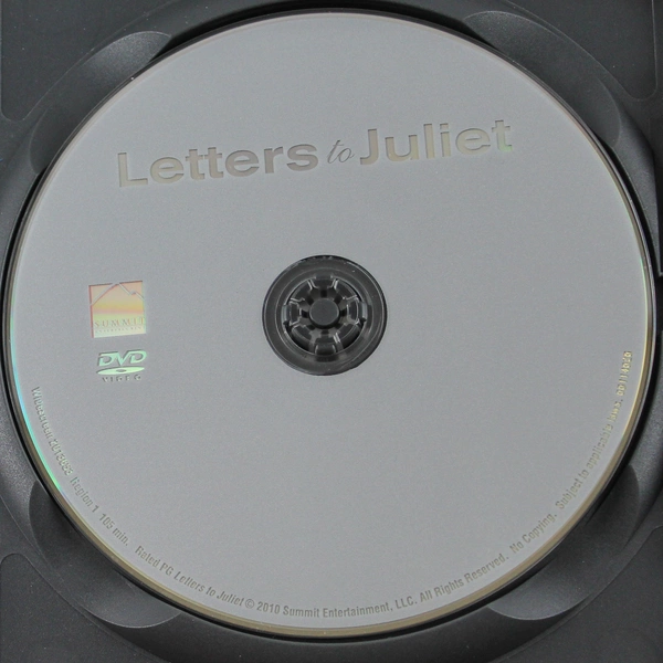 Letters to Juliet DVD Amanda Seyfried Vanessa Redgrave PG Love Story - As Is