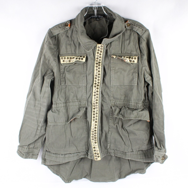 Sweet Rain Army Green Utility Jacket With Embellishments Women's Medium