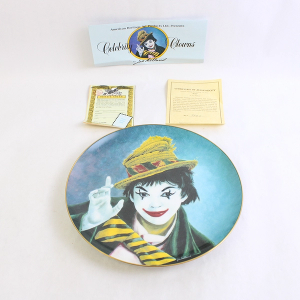 American Heritage Celebrity Clowns Plate Judy Garland 1st Ed 4955 Jon Holland