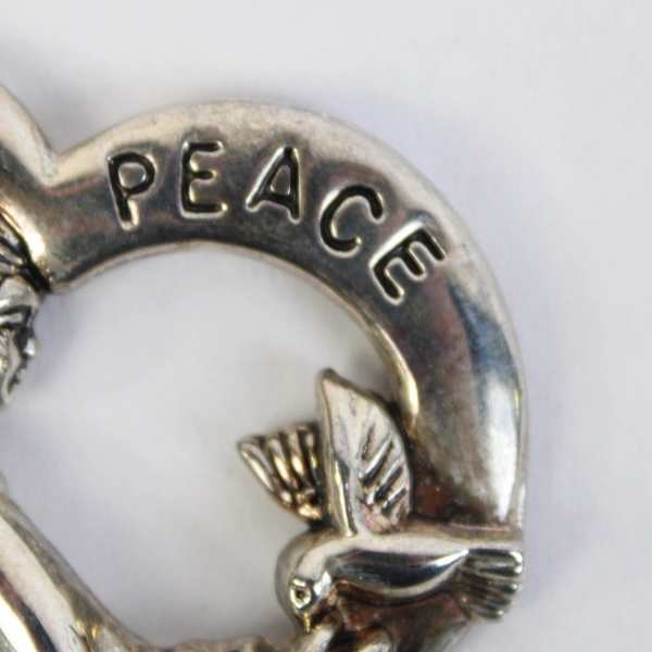 Gorham Silver Plated Angel Heart Peace Hanging Ornament