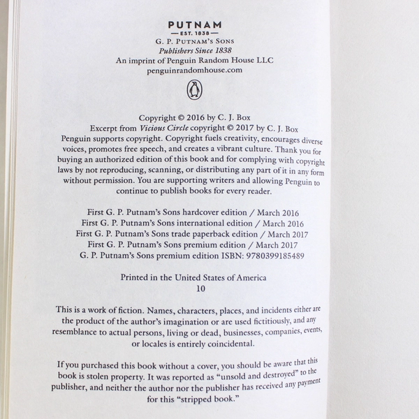 Off The Grid by C J Box A Joe Pickett Novel 2017 Paperback 