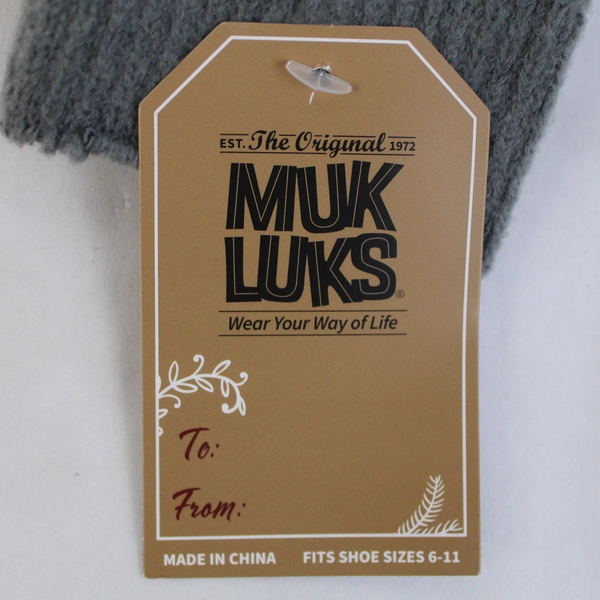 Muk Luks: Wear Your Way of Life Crew Length Socks Women's Size 6-11 Gray 