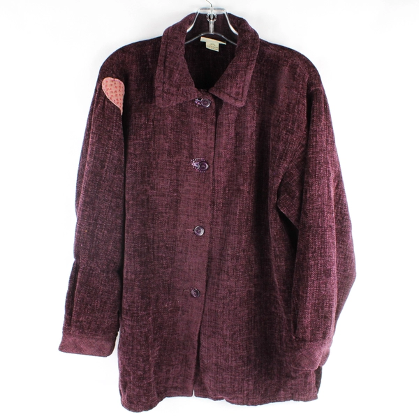 Weave Of The Irish Purple Knit Coat Women's Size Small Flawed