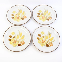 Set of 4 Vintage International China Stoneybrook Rushwood Dinner Plates 10 1/2"