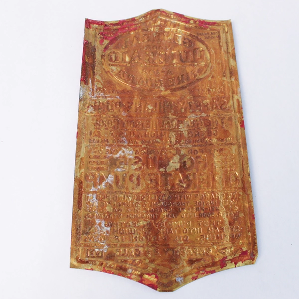 Vintage General Quick Aid Fire Guard Safety Rules Sign Red & Gold 10.5"