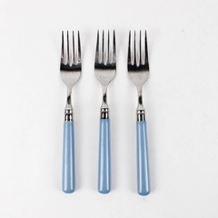 Lot of 3 Stanley Roberts Spectrum Slate Blue 6.75" Salad Forks Stainless Steel