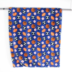 Brentwood Originals Blue Sports-Themed Faux Fur Blanket 50" x 70"