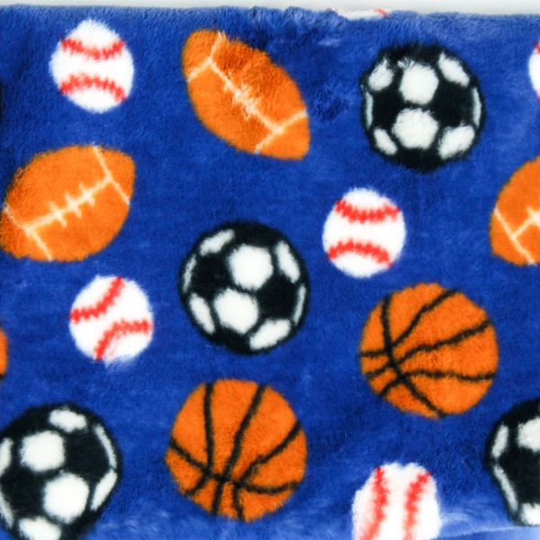 Brentwood Originals Blue Sports-Themed Faux Fur Blanket 50" x 70"