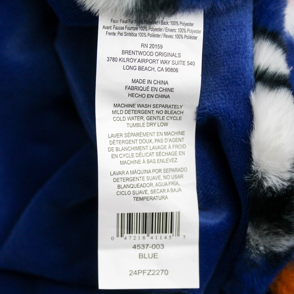 Brentwood Originals Blue Sports-Themed Faux Fur Blanket 50" x 70"
