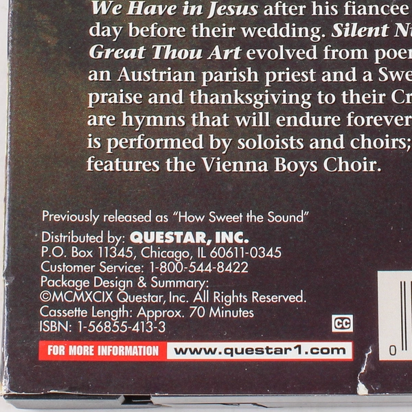 Amazing Grace: 5 Hymns that Changed the World VHS 1999 - Good Condition