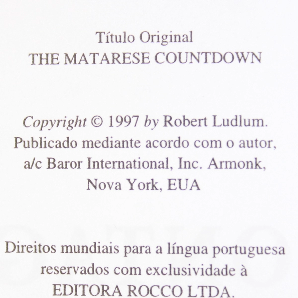 A Contagem Regressiva Matarese By Robert Ludlum Portuguese 2001 Paperback