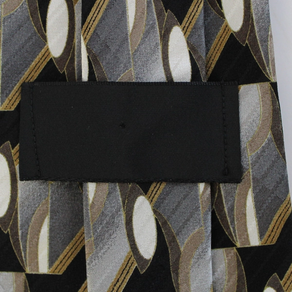 Tandy American Gallery Black Gray and Gold Men's Silk Necktie 57"