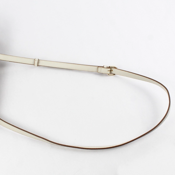 Anne Klein White Faux Leather Crossbody Shoulder Bag Gold-Tone Hardware