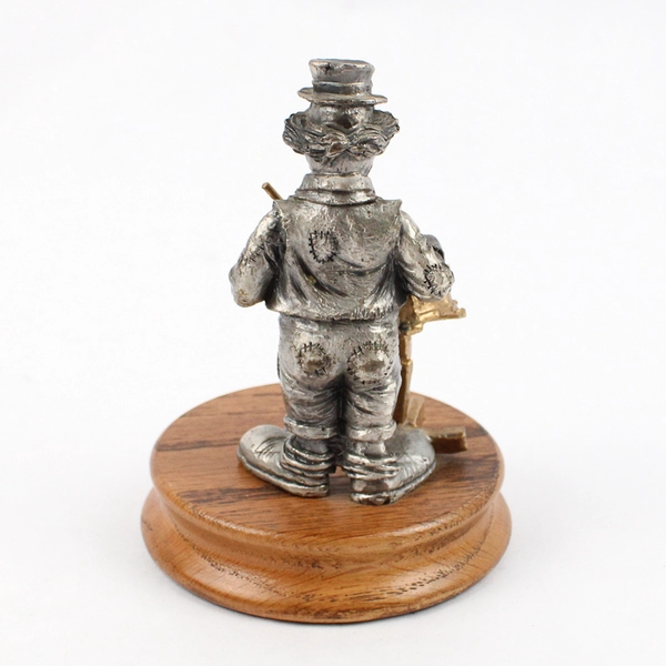 1989 Ron Lee Pewter Hobo Band Drummer Figurine With Wood Base