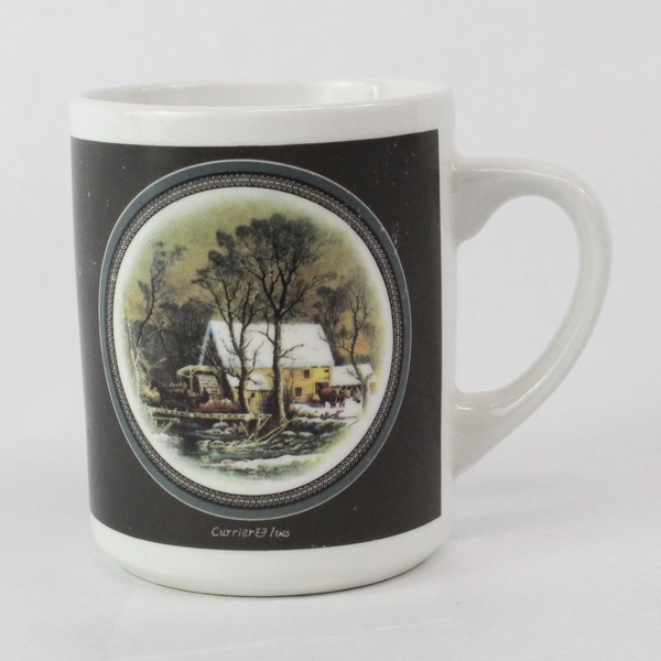 Vintage 1992 Currier & Ives Coffee Mug by Houston Foods - Collectible Cup