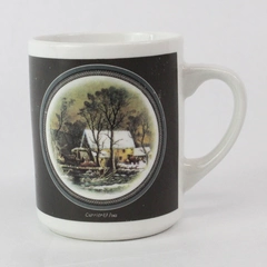 Vintage 1992 Currier & Ives Coffee Mug by Houston Foods - Collectible Cup