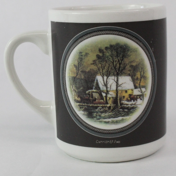 Vintage 1992 Currier & Ives Coffee Mug by Houston Foods - Collectible Cup
