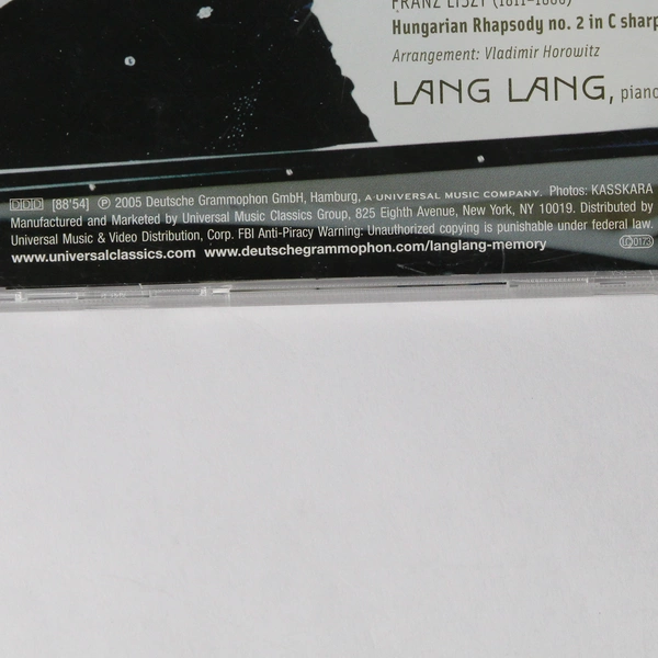 Memory by Lang Lang (CD, 2006)