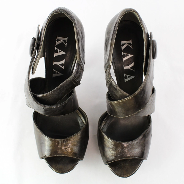 Kaya Women's 4.25" Heel Platform Shoes Brown Metallic Size 6M - Pre-owned