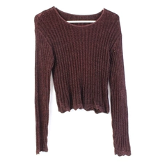 Unbranded Burgundy Long-Sleeved Knit Sweater Women's Size Medium
