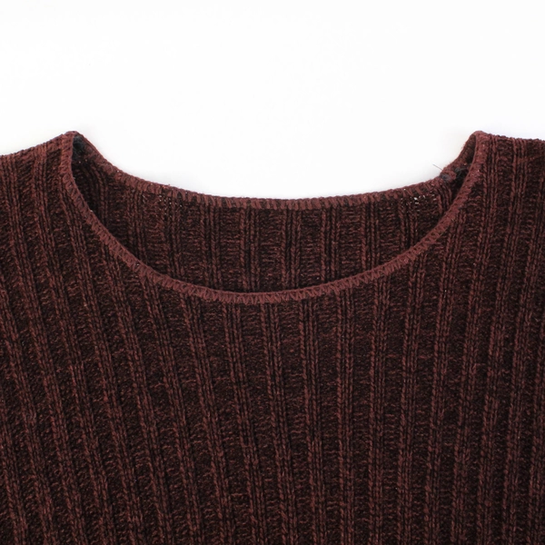 Unbranded Burgundy Long-Sleeved Knit Sweater Women's Size Medium