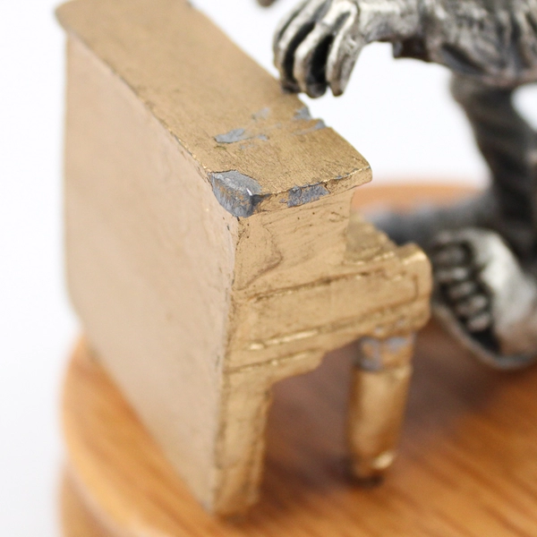 1989 Ron Lee Pewter Hobo Band Piano Player Figurine With Wood Base