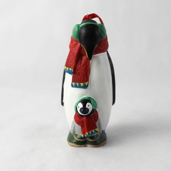 2001 Hallmark "Safe and Snug" Penguins Ornament - Porcelain with Box
