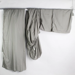 4 Pc Set Gray Embroidered Happy Camper Full Size Bedsheets & Pillowcases