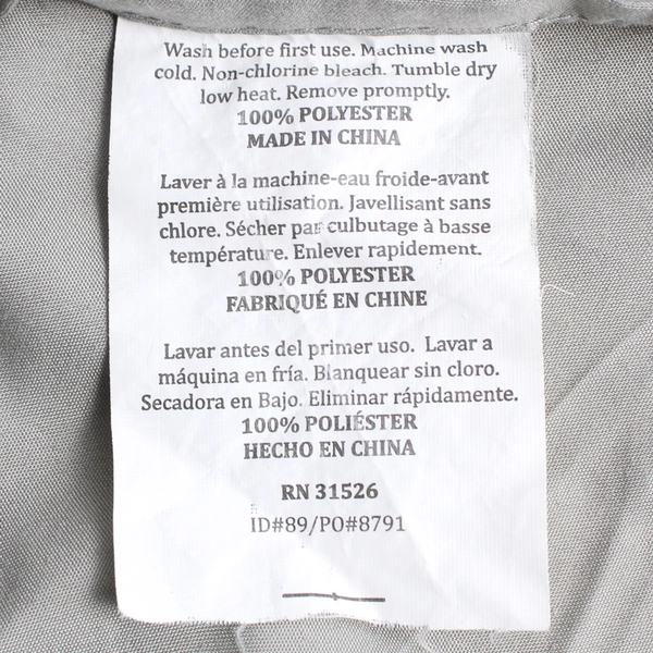 4 Pc Set Gray Embroidered Happy Camper Full Size Bedsheets & Pillowcases