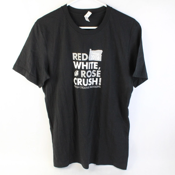 Bella+Canvas Black 100% Cotton Red White and Rose Crush Black T-Shirt Size M